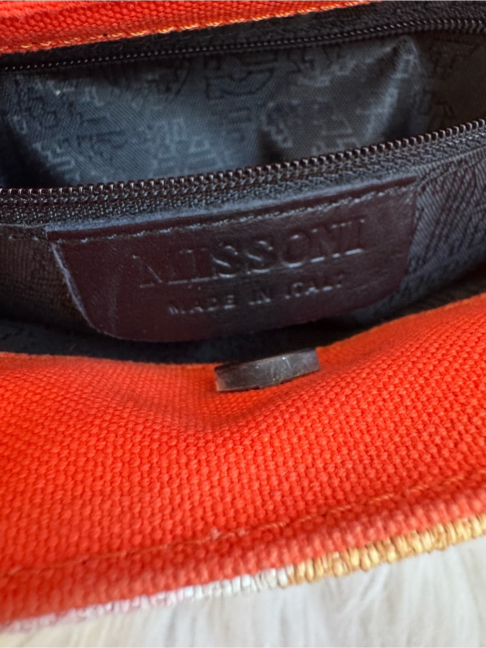 Missoni Orange Pink Geometric Canvas Mini Bag - Picture 8 of 8